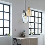 8720P Amber Flat Beautiful Kitchen Island Chandelier Industrial Pendant Light 3