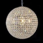 C0005 8 2020 Modern Round Chandelier Crystal Globe Pendant Light 2