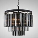 C1132 9 Smoke Glass Fringe Chandelier Lamp 2