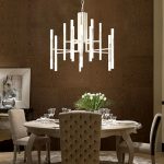 Whited shaded Modern-Crystal-Chandelier-9W-100W