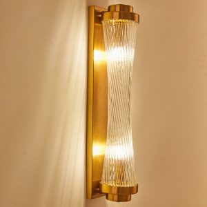 Crystal Shaded With Golden Colored LED Wall lights