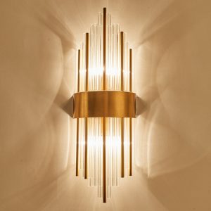 Wall Lights In LED With Steel And Golden Shaded