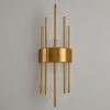 Lumitek Aluminum Steel LED Wall Light E26/E27 with Crystal Shade 40W 185 Golden Colored With White Shaded LED Wall Lights