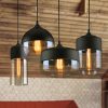 Lumitek Glass and Black Plated LED Modern Designer Pendant Light (Sold Separately) 186 Black And Golden Shaded Designer Pendant Lights