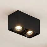 affordable Black-Aluminum-GU10-IP20-Down-Light-2x50W