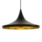 Black-Brass-G9-Pendant with black and golden shade