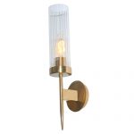 Brass-Wall-Lamp-with-Clear-Glass-Shade 2