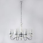 Bend pipe with clear crackle glass shade