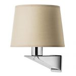 white fabric shaded led wall lamp