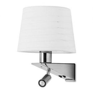 white shaded 40 w wall lamp