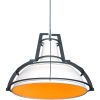 matt black pendant with orange shade
