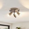ceiling lights in silver coated with white golden shades