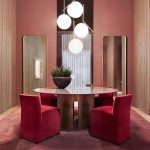 four layer opal brushed brass pendant