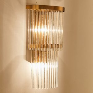 Golden colored stainless steel wall lights