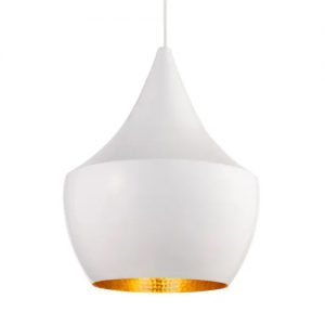White-Brass-G9-Pendant with golden shade