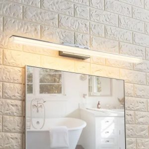 white colored and golden shaded mirror lights