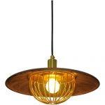 Wood-and-Golden-Pendant