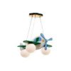 Lumitek Simple Creative Modern Cartoon Airplane Bedroom Pendant for Boy or Girl (Blue) 186 MP E5507 Blue Cartoon Airplane Lamp Creative Boy Girl Bedroom