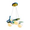 Lumitek Simple Creative Modern Cartoon Airplane Bedroom Pendant for Boy or Girl (Blue) 184 MP E5507 Blue Cartoon Airplane Lamp Creative Boy Girl Bedroom 2