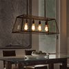Lumitek 4-Light Black Modern Industrial Ceiling Chandelier Lighting with Clear Glass 189 MP180621 4 A1A9 Kitchen Island Pendant Lighting with 4 Light