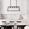 Lumitek 4-Light Black Modern Industrial Ceiling Chandelier Lighting with Clear Glass 186 MP180621 4 A1A9 Kitchen Island Pendant Lighting with 4 Light 4