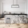 Lumitek 4-Light Black Modern Industrial Ceiling Chandelier Lighting with Clear Glass 187 MP180621 4 A1A9 Kitchen Island Pendant Lighting with 4 Light 5