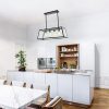 Lumitek 4-Light Black Modern Industrial Ceiling Chandelier Lighting with Clear Glass 188 MP180621 4 A1A9 Kitchen Island Pendant Lighting with 4 Light 6