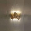 excel b18 customized led indoor luxury gold steel crystal glass wall lamp sconce