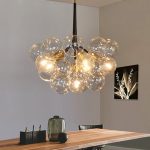 excel b25 Crystal 12W Led Ceiling Gold Wood Iron Ball Copper Glass 2