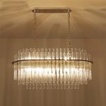 excel b29 Contemporary Modern Glass Rectangle Led Chandelier 2
