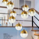 excel b38 E27 Glass Globe Shade Gradient Gold Glass Pendant 2
