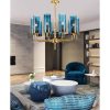 excel b39 New Design Gold Brass Chandeliers Glass Pendant 1
