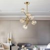 excel b41 nordic modern design glass shade gold chandelier 4