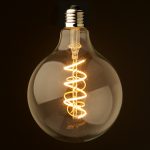 excel b5 Vintage Edison led bulb clear amber glass spiral G125 dimmable 2